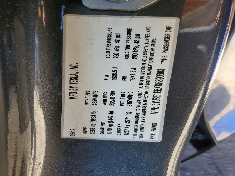 Aukcja sprzedaży 2019 Tesla Model 3, vin: 5YJ3E1EBXKF390303, numer aukcji: 79962555