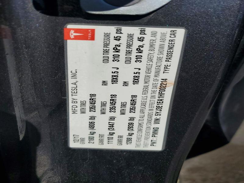 Продаж на аукціоні авто 2017 Tesla Model 3, vin: 5YJ3E1EA1HF002214, номер лоту: 46051296