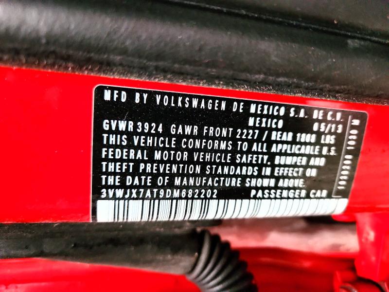 2013 Volkswagen Beetle მანქანა იყიდება აუქციონზე, vin: 3VWJX7AT9DM682202, აუქციონის ნომერი: 41832206