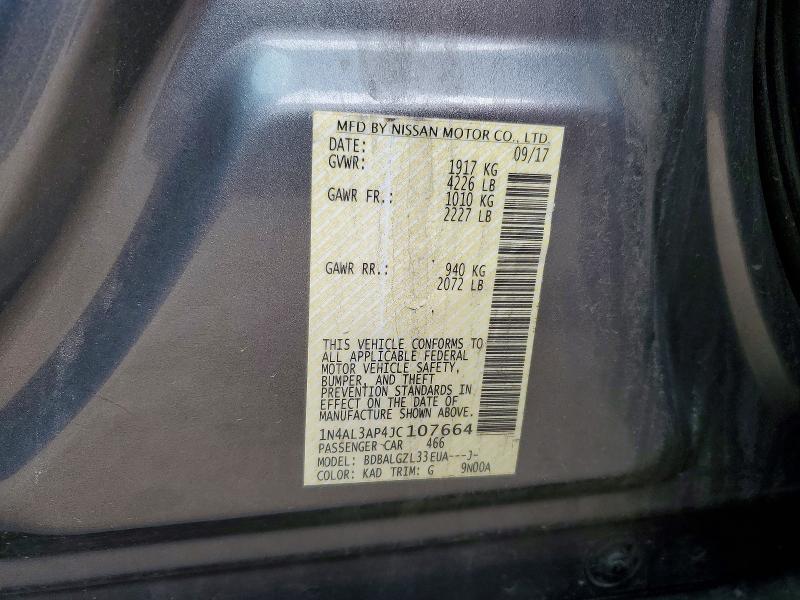 Auction sale of the 2018 Nissan Altima, vin: 1N4AL3AP4JC107664, lot number: 46517426