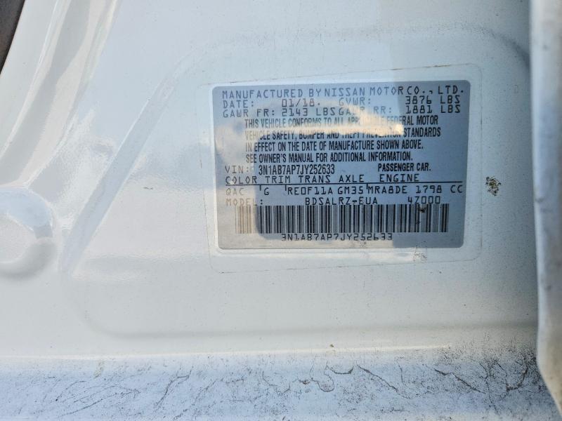 Aukcja sprzedaży 2018 Nissan Sentra, vin: 3N1AB7AP7JY252633, numer aukcji: 47235856