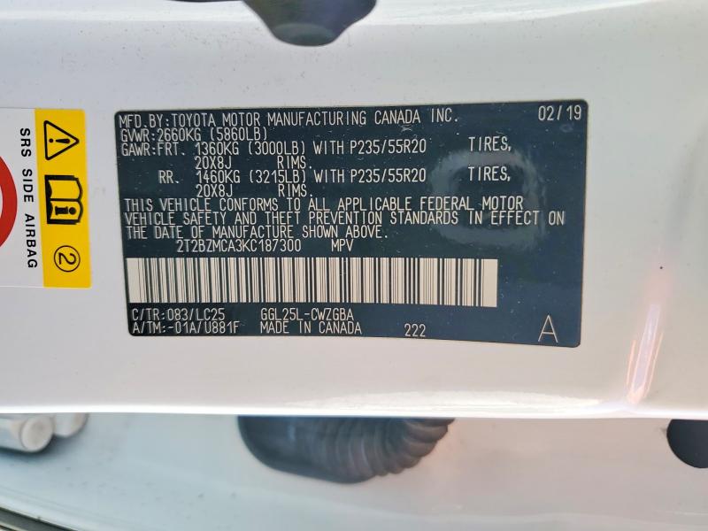 Aukcja sprzedaży 2019 Lexus Rx 350, vin: 2T2BZMCA3KC187300, numer aukcji: 78810015