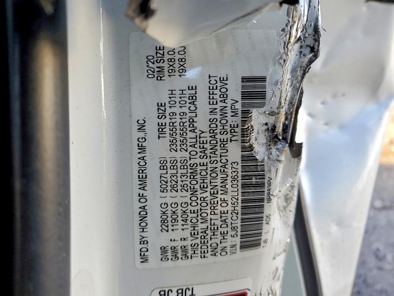 2020 Acura Rdx მანქანა იყიდება აუქციონზე, vin: 5J8TC2H52LL036373, აუქციონის ნომერი: 46005946