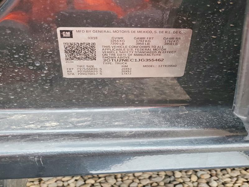 47983956 :رقم المزاد ، 3GTU2NEC1JG355462 vin ، 2018 Gmc Sierra مزاد بيع