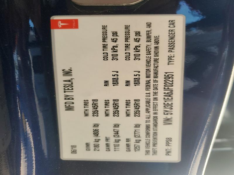 Aukcja sprzedaży 2018 Tesla Model 3, vin: 5YJ3E1EA6JF022951, numer aukcji: 46347246