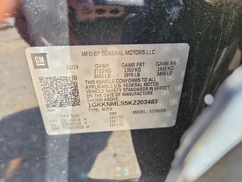 2019 Gmc Acadia მანქანა იყიდება აუქციონზე, vin: 1GKKNMLS5KZ203483, აუქციონის ნომერი: 47448976