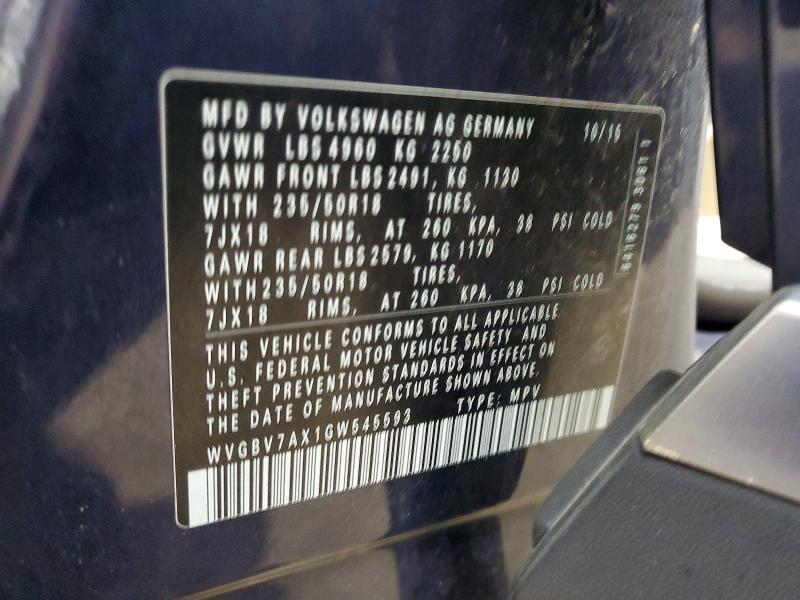 Aukcja sprzedaży 2016 Volkswagen Tiguan, vin: WVGBV7AX1GW545593, numer aukcji: 79727725