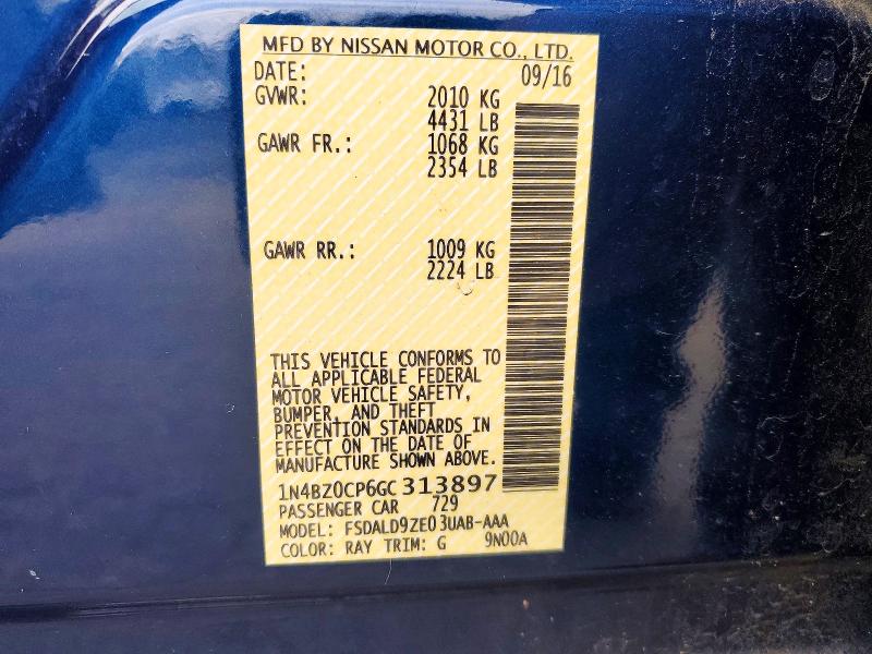 Продажа на аукционе авто 2016 Niss Leaf, vin: 1N4BZ0CP6GC313897, номер лота: 46693236