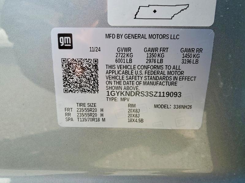 47107526 :رقم المزاد ، 1GYKNDRS3SZ119093 vin ، 2025 Cadillac Xt5 مزاد بيع
