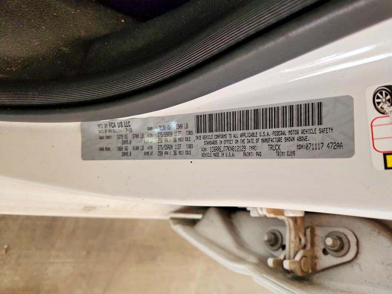 Продаж на аукціоні авто 2019 Ram 1500, vin: 1C6RREJT7KN612129, номер лоту: 47091046