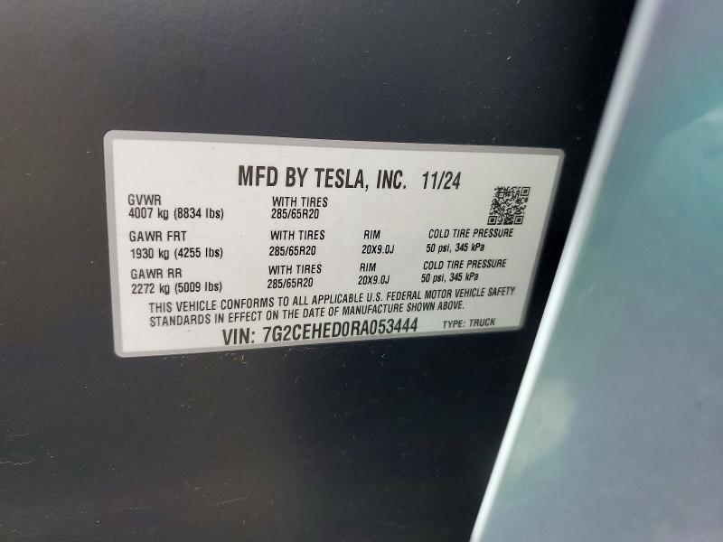 Продажа на аукционе авто 2024 Tesla Cybertruck, vin: 7G2CEHED0RA053444, номер лота: 41820596