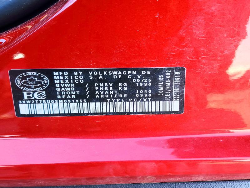 Aukcja sprzedaży 2025 Volkswagen Jetta, vin: 3VW2T7BU0SM091955, numer aukcji: 46155716
