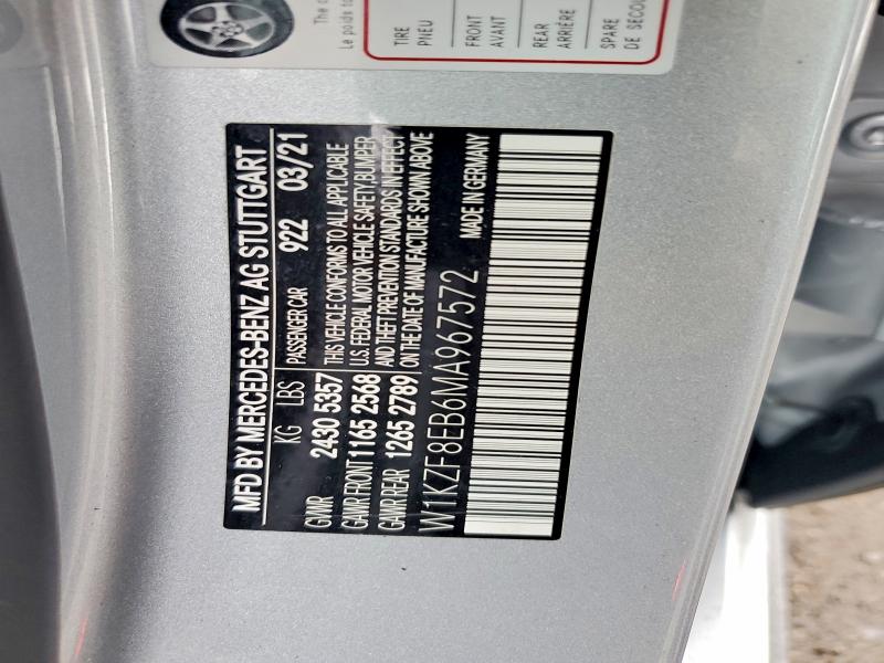 46066216 :رقم المزاد ، W1KZF8EB6MA967572 vin ، 2021 Mercedes-benz E مزاد بيع