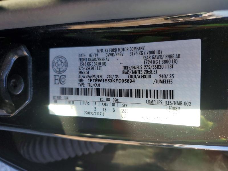 Aukcja sprzedaży 2019 Ford F150, vin: 1FTEW1E53KFD05894, numer aukcji: 47622126