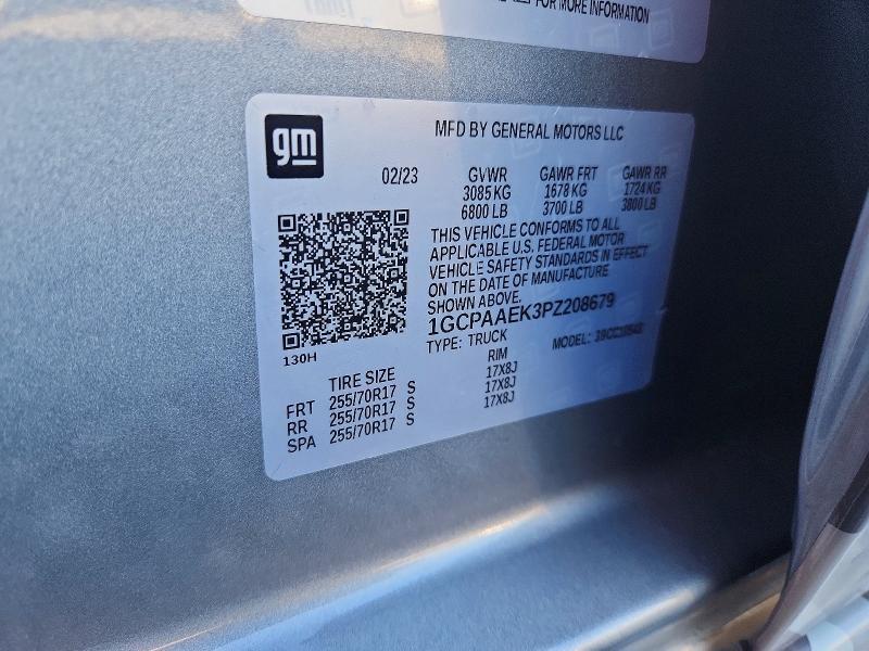 2023 Chevrolet Silverado მანქანა იყიდება აუქციონზე, vin: 1GCPAAEK3PZ208679, აუქციონის ნომერი: 79908665