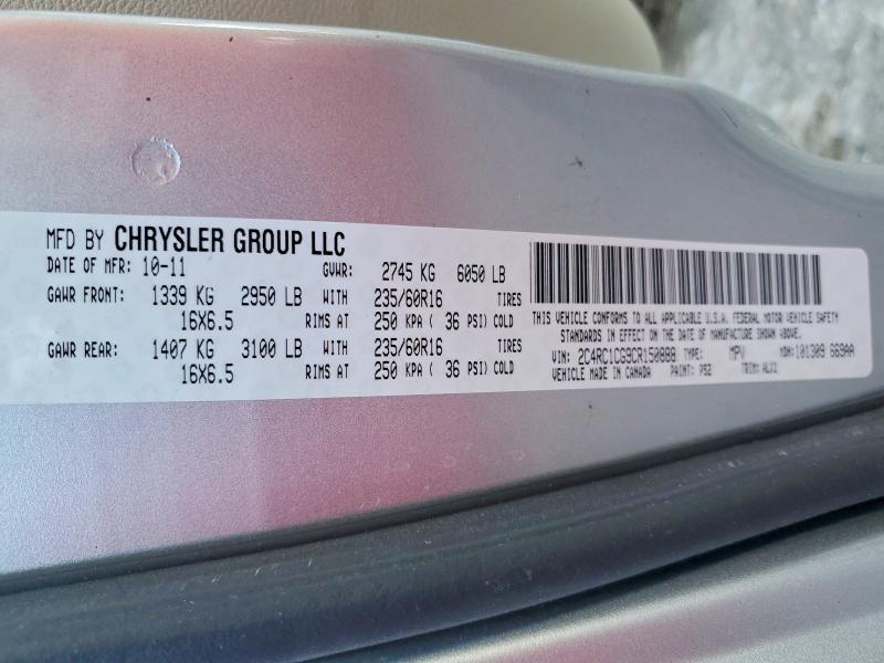 47545676 :رقم المزاد ، 2C4RC1CG9CR150888 vin ، 2012 Chrysler Town & Country مزاد بيع