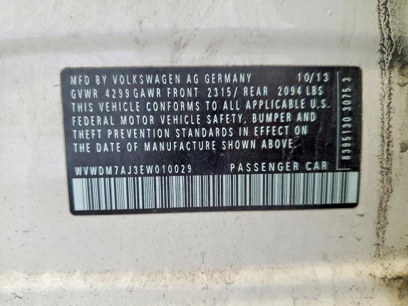 41965126 :رقم المزاد ، WVWDM7AJ3EW010029 vin ، 2014 Volkswagen Golf مزاد بيع
