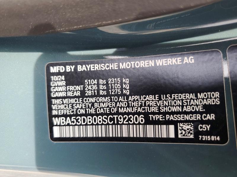 Продаж на аукціоні авто 2025 Bmw 430xi, vin: WBA53DB08SCT92306, номер лоту: 46824116