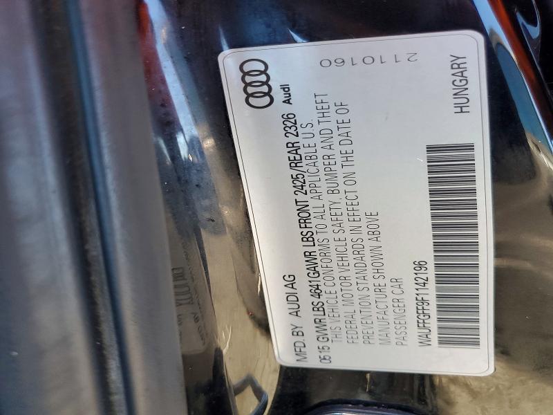 79586975 :رقم المزاد ، WAUFFGFF9F1142196 vin ، 2015 Audi A3 مزاد بيع