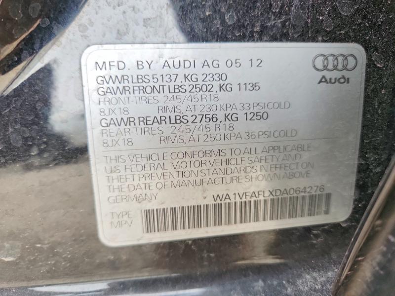 Продажа на аукционе авто 2013 Audi A4 Allroad, vin: WA1VFAFLXDA064276, номер лота: 45940066