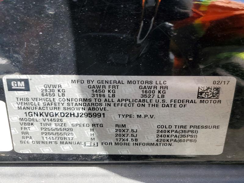 Продаж на аукціоні авто 2017 Chevrolet Traverse, vin: 1GNKVGKD2HJ295991, номер лоту: 46001976