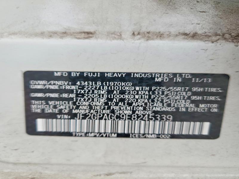 47012826 :رقم المزاد ، JF2GPAGC9E8245339 vin ، 2014 Subaru Xv Crosstrek مزاد بيع