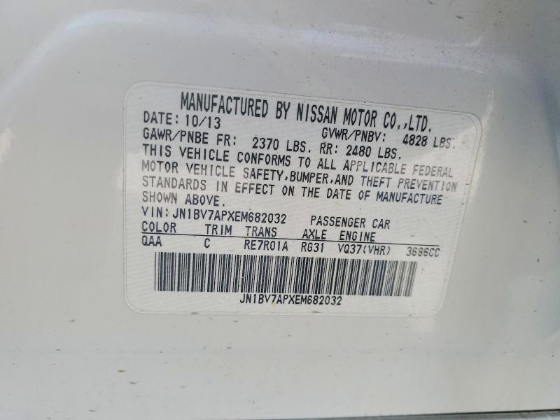 Aukcja sprzedaży 2014 Infiniti Q50, vin: JN1BV7APXEM682032, numer aukcji: 47598976