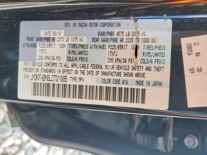 Aukcja sprzedaży 2020 Mazda Cx-5, vin: JM3KFABM8L0721885, numer aukcji: 46990686