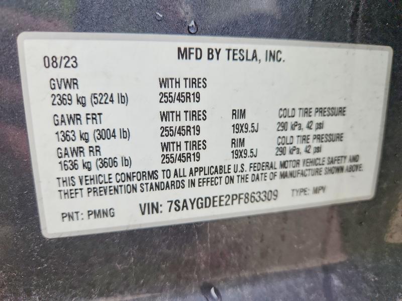 2023 Tesla Model Y მანქანა იყიდება აუქციონზე, vin: 7SAYGDEE2PF863309, აუქციონის ნომერი: 47754066