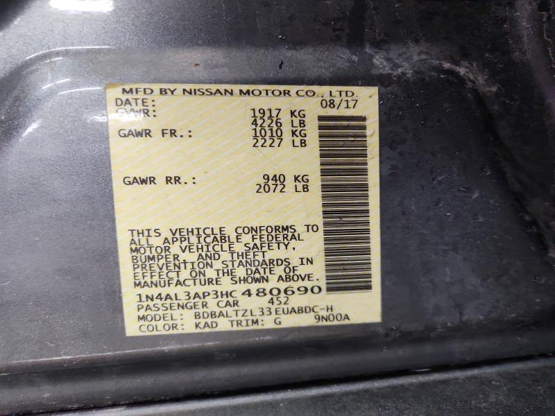 Aukcja sprzedaży 2017 Nissan Altima, vin: 1N4AL3AP3HC480690, numer aukcji: 47757776