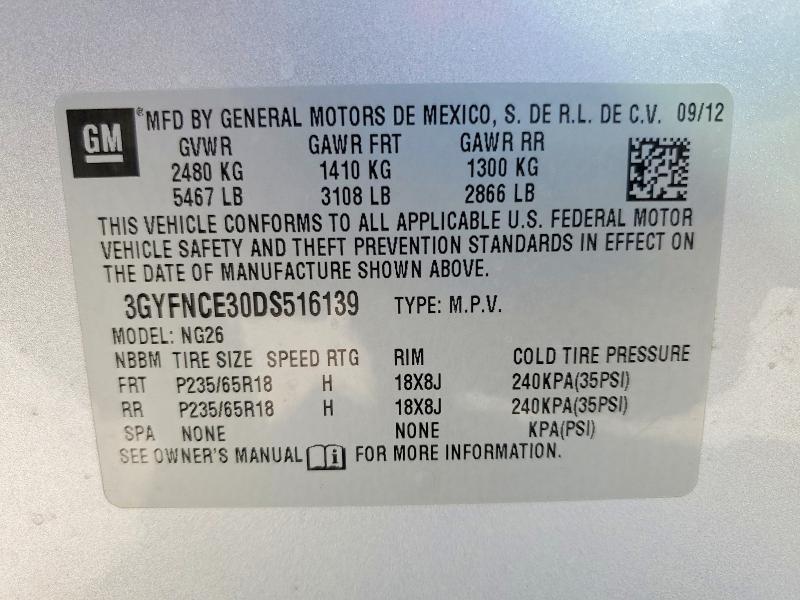 Aukcja sprzedaży 2013 Cadillac Srx, vin: 3GYFNCE30DS516139, numer aukcji: 47513806