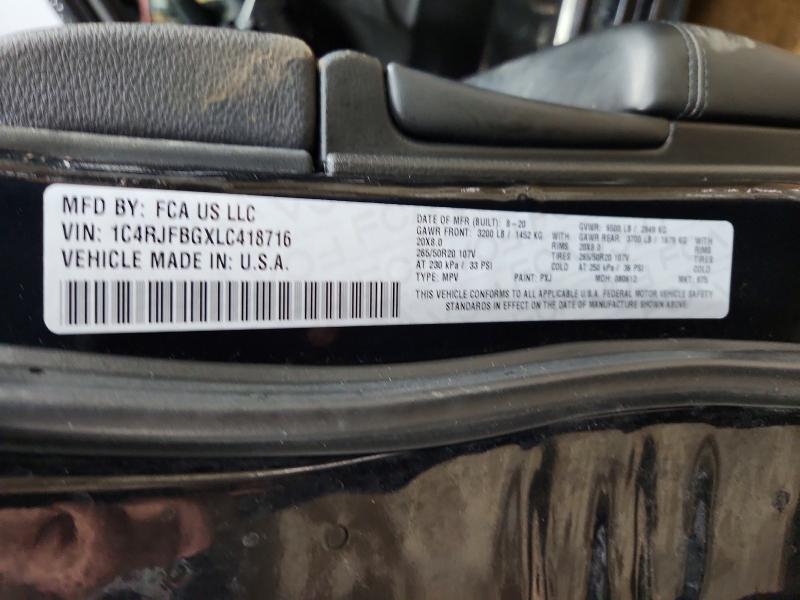 Продажа на аукционе авто 2020 Jeep Grand Cherokee, vin: 1C4RJFBGXLC418716, номер лота: 46589966