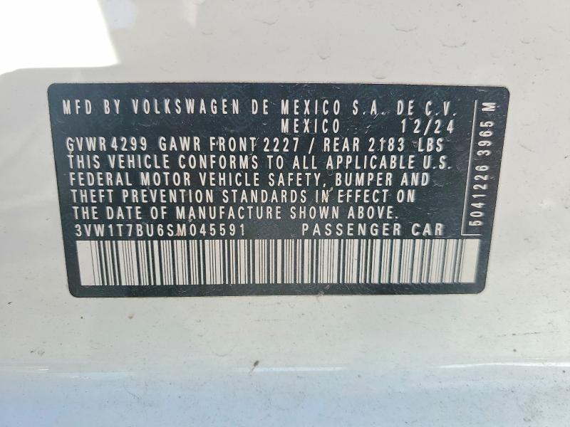 Aukcja sprzedaży 2025 Volkswagen Jetta, vin: 3VW1T7BU6SM045591, numer aukcji: 46874576