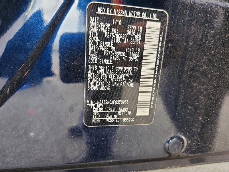 48018406 :رقم المزاد ، JN8AZ2NCXF9370955 vin ، 2015 Infiniti Qx80 مزاد بيع