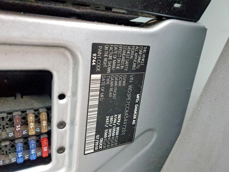 78769955 :رقم المزاد ، WD3PE7CC8A5497201 vin ، 2010 Mercedes-benz Sprinter مزاد بيع