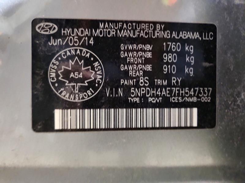 Продажа на аукционе авто 2015 Hyundai Elantra, vin: 5NPDH4AE7FH547337, номер лота: 47640626