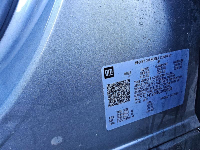 Продаж на аукціоні авто 2024 Chevrolet Trax, vin: KL77LFE20RC088334, номер лоту: 76596855