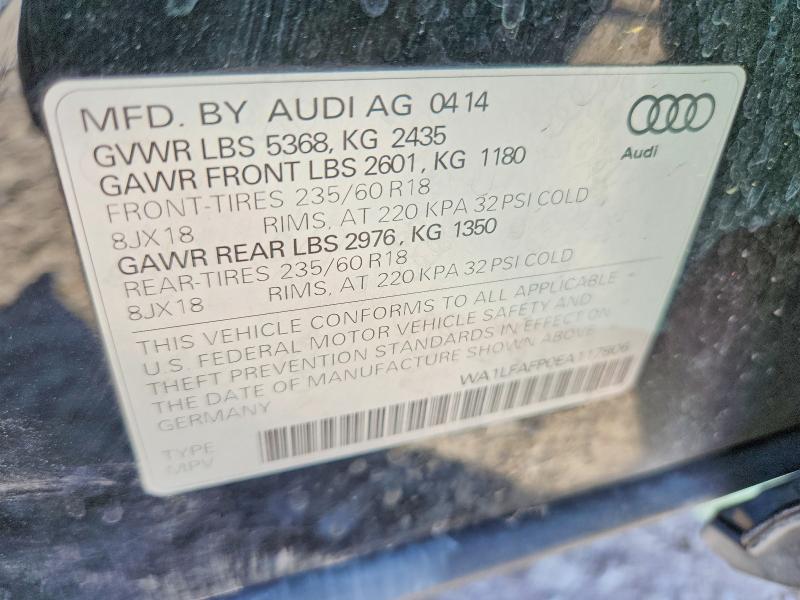 Продажа на аукционе авто 2014 Audi Q5, vin: WA1LFAFP0EA117806, номер лота: 47116476