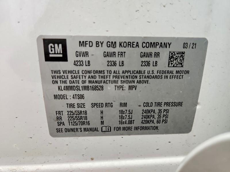 46566896 :رقم المزاد ، KL4MMDSL1MB168528 vin ، 2021 Buick Encore Gx مزاد بيع