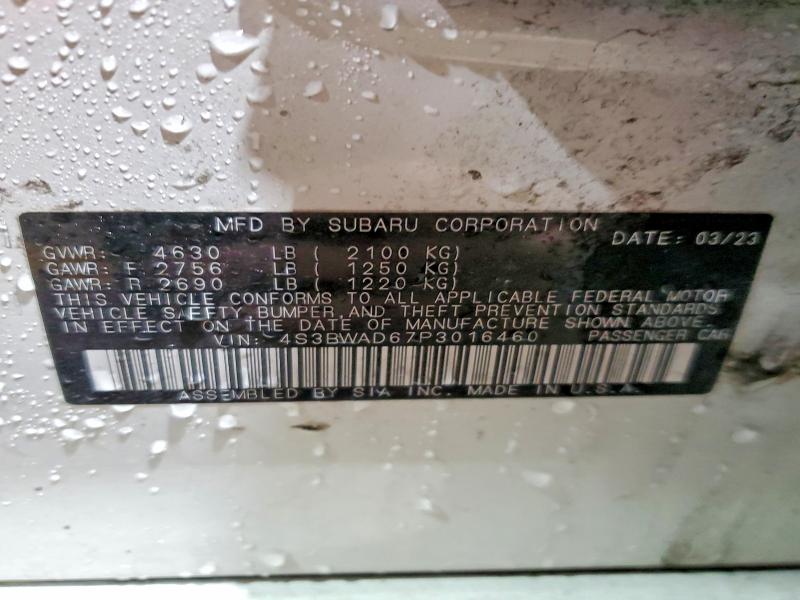 41992376 :رقم المزاد ، 4S3BWAD67P3016460 vin ، 2023 Subaru Legacy مزاد بيع