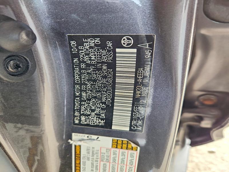 Продаж на аукціоні авто 2009 Toyota Prius, vin: JTDKB20UX93483624, номер лоту: 47391266