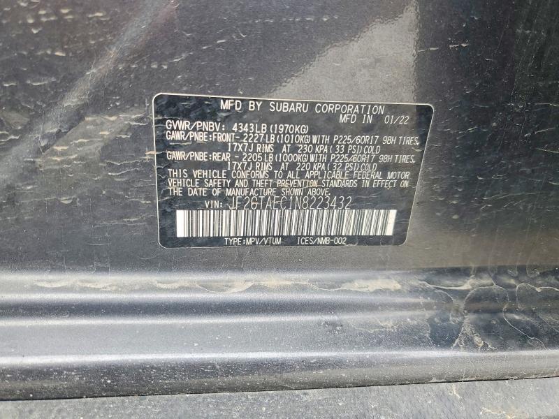 Продажа на аукционе авто 2022 Subaru Crosstrek, vin: JF2GTAEC1N8223432, номер лота: 47627236