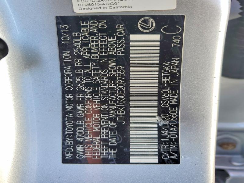 2014 Lexus Es 350 მანქანა იყიდება აუქციონზე, vin: JTHBK1GG0E2097559, აუქციონის ნომერი: 41601156