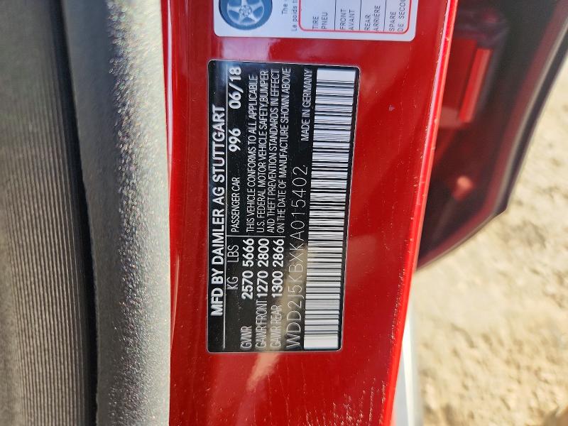 Aukcja sprzedaży 2019 Mercedes-benz Cls, vin: WDD2J5KBXKA015402, numer aukcji: 78883475