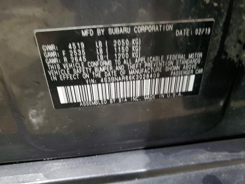 Продажа на аукционе авто 2019 Subaru Legacy, vin: 4S3BNAR66K3028409, номер лота: 46473086