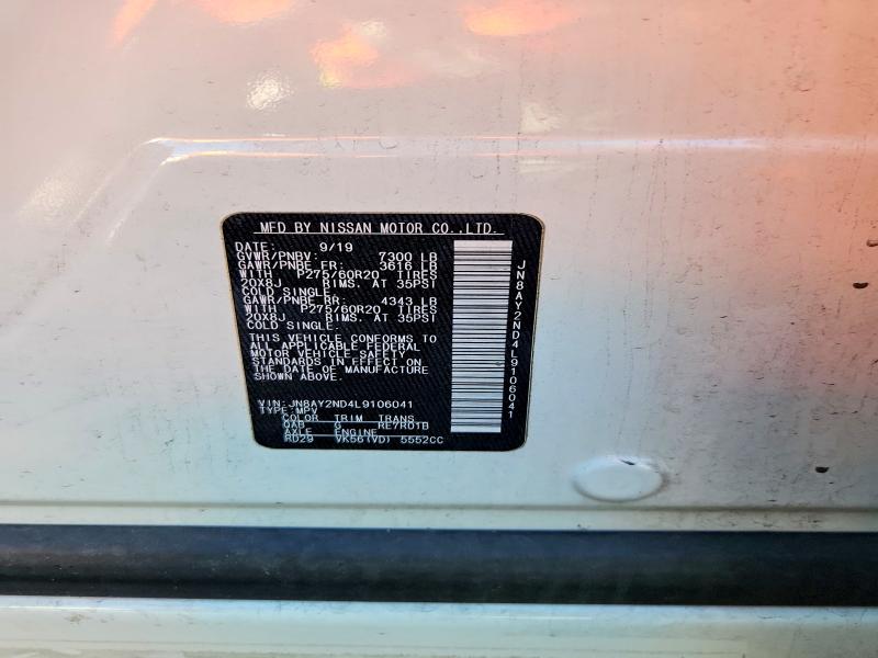 Продажа на аукционе авто 2020 Nissan Armada, vin: JN8AY2ND4L9106041, номер лота: 46736736