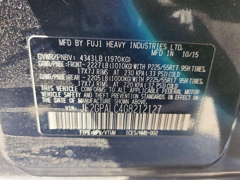Aukcja sprzedaży 2016 Subaru Crosstrek, vin: JF2GPALC4G8212127, numer aukcji: 46725636