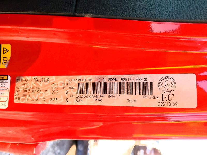 2020 Jeep Wrangler Unlimited მანქანა იყიდება აუქციონზე, vin: 1C4HJXEN0LW172446, აუქციონის ნომერი: 78869475
