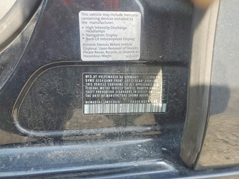47953666 :رقم المزاد ، WVWGD7AJ1BW323010 vin ، 2011 Volkswagen Gti مزاد بيع