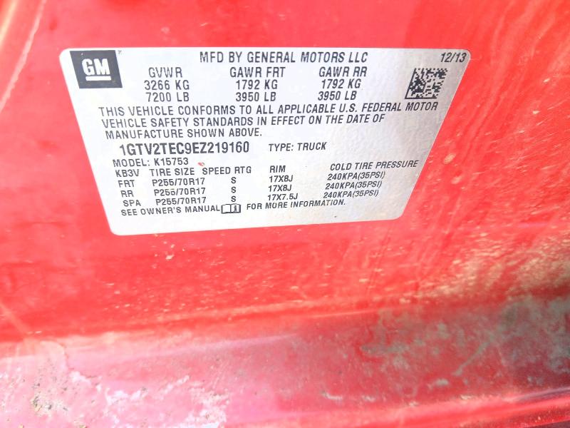 Aukcja sprzedaży 2014 Gmc Sierra, vin: 1GTV2TEC9EZ219160, numer aukcji: 47984226